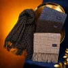 This checkered scarf is made of pure cotton and knitted fabric for both men and women, providing warmth in autumn and winter. It is fashionable and versatile Specification image